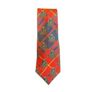NOS Duck Head vintage men’s themed horse plaid silk tie 57